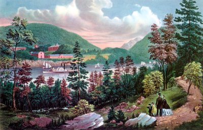 ويست بوينت ، الأكاديمية العسكرية الأمريكية ، من الشاطئ المقابل ، 1862. بواسطة كوريير وآيفز