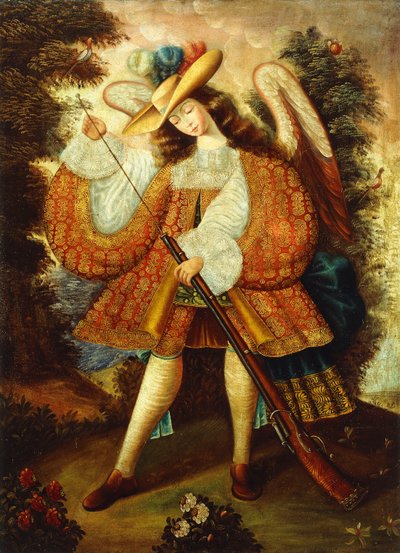 رئيس الملائكة مع Arquebus بواسطة مدرسة كوزكو