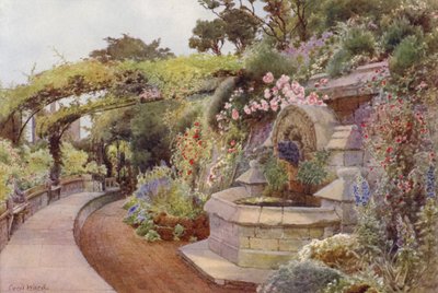 The Time of Roses، Fountain Terrace، Norman Tower Garden (لون ليثو) بواسطة سيريل وارد