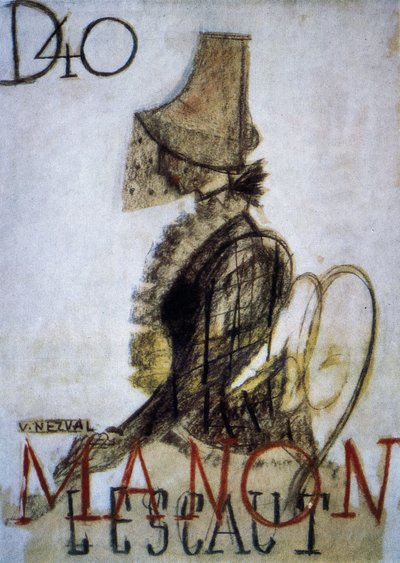 Poster for the premiere of the opera Manon Lescaut بواسطة المدرسة التشيكية