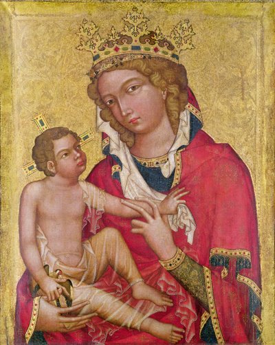 العذراء والطفل ، ج .1350 (marouflage und Tempera على اللوحة) بواسطة المدرسة التشيكية