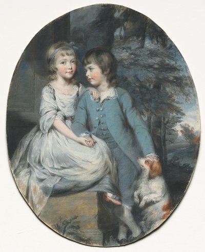 كروبلي آشلي كوبر لاحقًا إيرل شافتسبري السادس مع أخته ... ، ج. 1776. بواسطة دانيال جاردنر