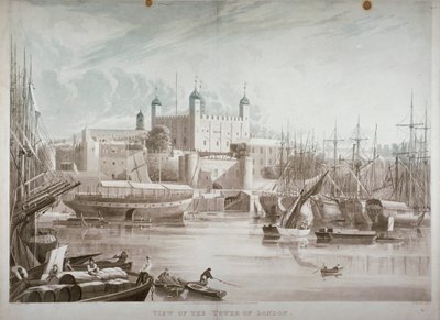 برج لندن 1819. بواسطة دانيال هافيل