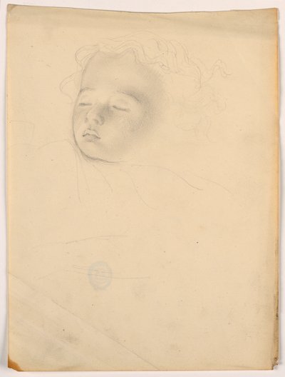 رسم، طفل نائم، 1840-1845 بواسطة دانييل هنتنغتون