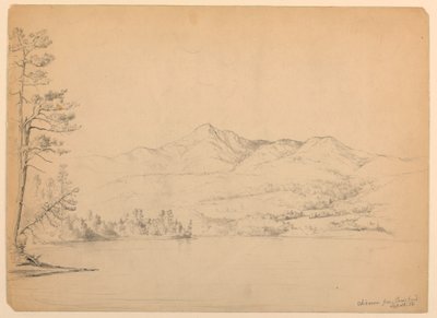 رسم، جبل تشوكوروا من بركة كارا، نيو هامبشاير، 28 سبتمبر 1854 بواسطة دانييل هنتنغتون