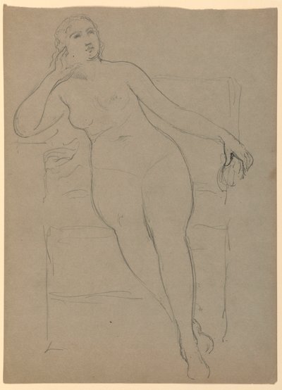رسم، أنثى عارية جالسة، 1870-80 بواسطة دانييل هنتنغتون