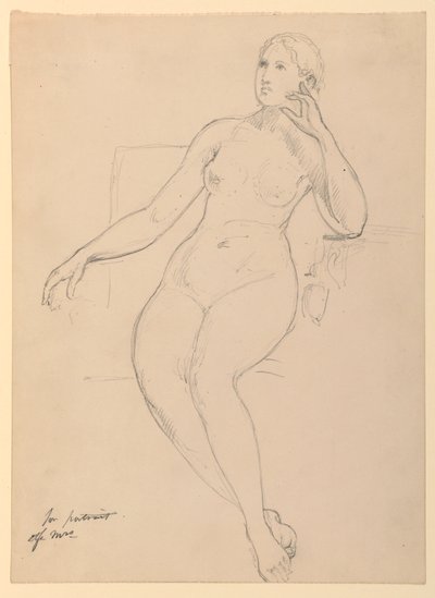 رسم، أنثى عارية جالسة، 1870-80 بواسطة دانييل هنتنغتون