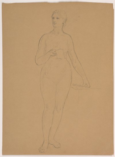 رسم، أنثى عارية واقفة، 1850-60 بواسطة دانييل هنتنغتون