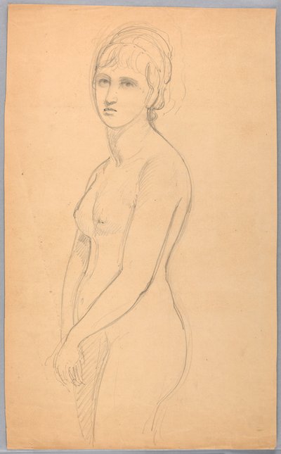 رسم، أنثى عارية واقفة، 1860-70 بواسطة دانييل هنتنغتون