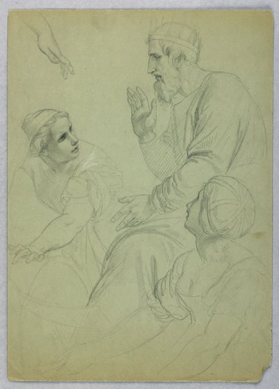رسم، ملك وامرأتان، سيبار، حوالي 1845 بواسطة دانييل هنتنغتون
