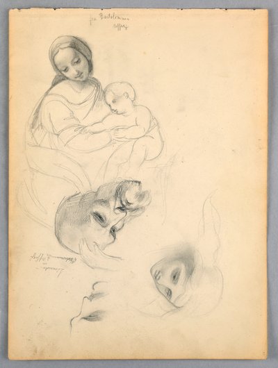 رسم، مادونا والطفل بعد F، أكتوبر 1844 بواسطة دانييل هنتنغتون