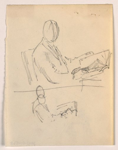رسم، رجل جالس مع كتاب، 1879-1896 بواسطة دانييل هنتنغتون