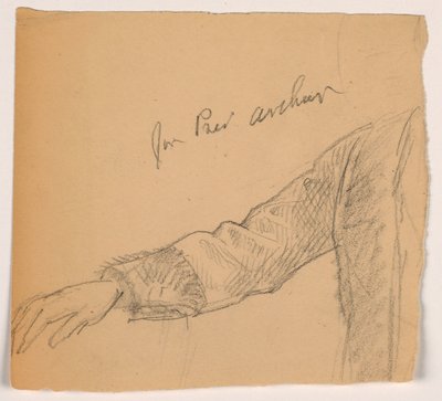 رسم، الذراع اليمنى للرئيس تشيستر أ. آرثر، 1884 بواسطة دانييل هنتنغتون