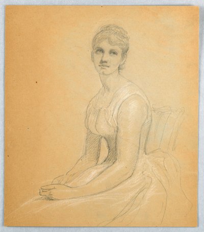 رسم، رسم تخطيطي لبورتريه لامرأة، 1881 بواسطة دانييل هنتنغتون