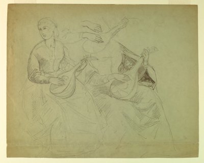 رسم، دراسة لـ"عرض تيتيان، 1871-1872 بواسطة دانييل هنتنغتون
