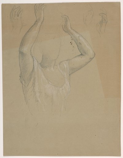 رسم، امرأة رافعة يديها A، 1844-1845 بواسطة دانييل هنتنغتون