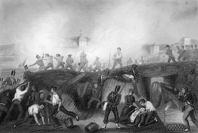 الاستيلاء على سيوداد رودريغو ، إسبانيا ، حرب شبه الجزيرة ، 1812 c1857. بواسطة دانيال جون باوند