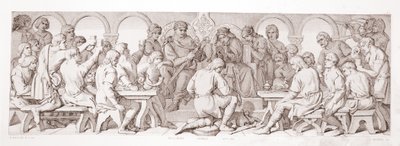 ويليام يمنح هارولد كرامة فارس نورمان ، من `` قصة الفتح النورماندي &39;&39; ، نقشها L. Gruner ، 1866 بواسطة دانيال ماكليز