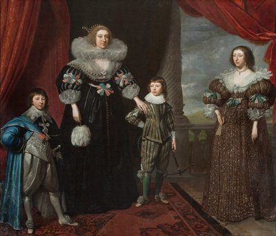 Christian Bruce, Countess of Devonshire, and her children, c. 1629 (oil on canvas) بواسطة دانيال ميتينز