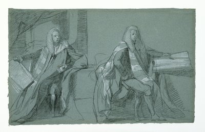دراسة لوليام موراي ، إيرل مانسفيلد الأول ، 1782-1783 (الجرافيت والطباشير الأبيض والأسود على ورق أزرق رمادي) بواسطة دانيال ميتينز