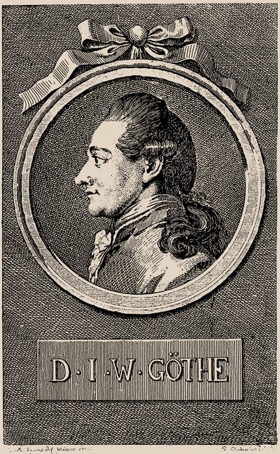 صورة للمؤلف يوهان فولفجانج فون جوته 1749-1832 ، 1776. بواسطة دانيال نيكولاوس شودويكي