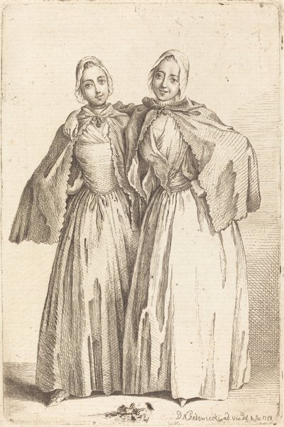 سيدتان واقفتان (Demoiselles Quantin) بواسطة دانيال نيكولاوس شودويكي