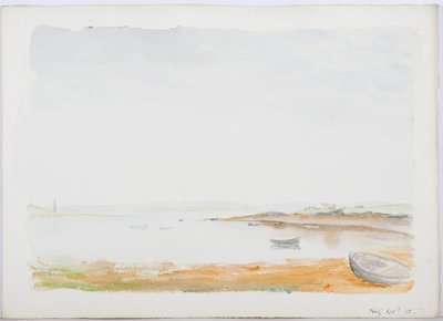 Holy Island ، 1895 (قلم رصاص ومرحاض على ورق) بواسطة دانيال أوليفر