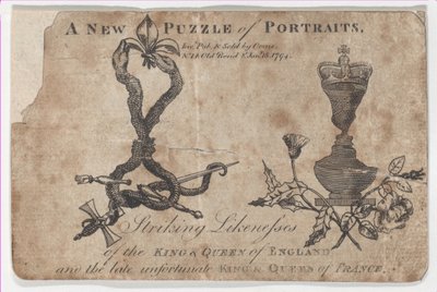 لوحات ألغاز ملوك وملكات إنجلترا وفرنسا ، 1794. بواسطة دانيال أورم