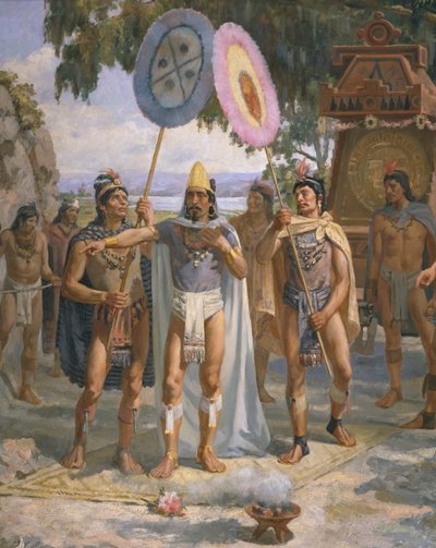 الإمبراطور مونتيزوما الثاني (1470-1520) في تشابولتيبيك بواسطة دانيال ديل فالي