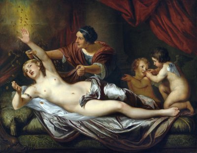 Danae par Mytens (Mijtens) ، دانيال ، الأصغر (1644-1688). زيت على قماش ، مقاس 143x183،5 ، النصف الثاني من القرن السابع عشر ، مجموعة خاصة بواسطة دانيال الأصغر ميتين أو ميجتينس