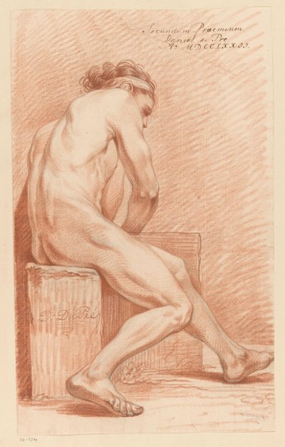 رجل جالس عاريًا (الجائزة الثانية 1772) بواسطة دانيال دوبري