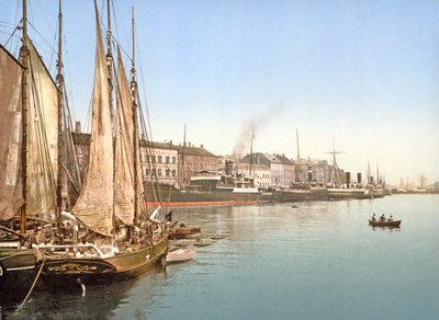 منظر هافنيجاد ، كوبنهاغن ، حانة. 1900 بواسطة المصور الدنماركي