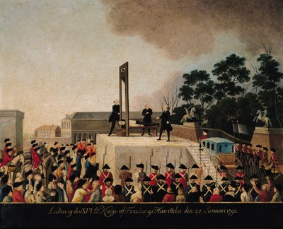 إعدام لويس السادس عشر (1754-93) 21 يناير 1793 (زيت على النحاس) بواسطة المدرسة الدنماركية