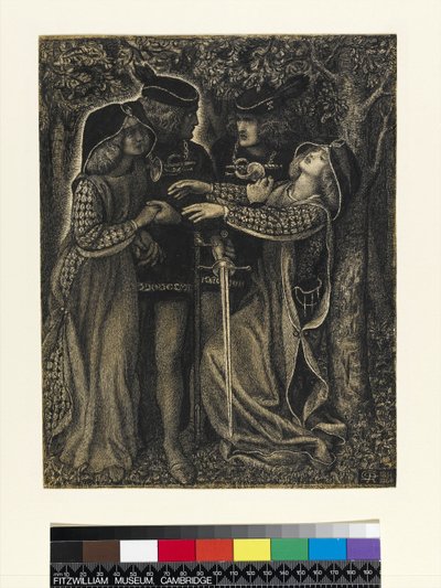 كيف قابلوا أنفسهم ، c.185060 (قلم وحبر هندي) (انظر أيضًا 63161) بواسطة دانتي جابرييل تشارلز روسيتي
