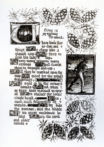 نص مضيء من تسلسل سونيت "بيت الحياة" لروسيتي ، c.1880 بواسطة Dante Gabriel Charles Rossetti