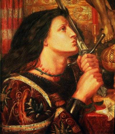 جان دارك يقبل سيف النجاة ، 1863 بواسطة دانتي جابرييل تشارلز روسيتي