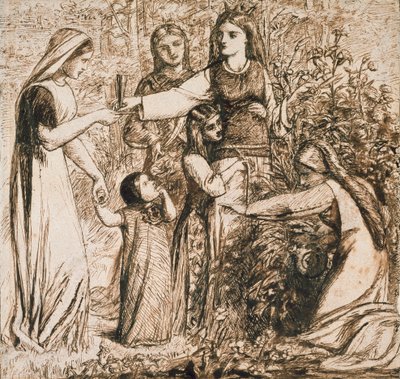 رؤية دانتي لماتيلدا تجمع الزهور ، c1855 بواسطة دانتي جابرييل روسيتي