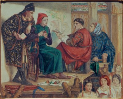 جيوتو يرسم صورة دانتي بواسطة دانتي جابرييل تشارلز روسيتي