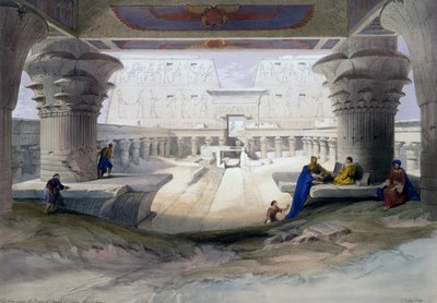 معبد إدفو ، نقش من رسم ديفيد روبرتس (1796-1864) ، من مصر والنوبة بواسطة ديفيد (بعد) روبرتس