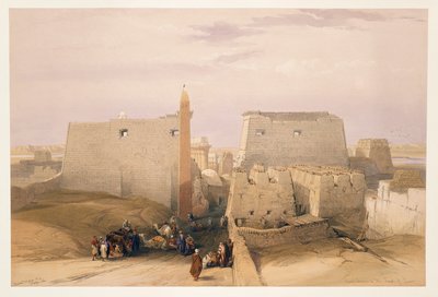 مصر ، مدخل معبد الأقصر ، نقش بناءً على رسم ديفيد روبرتس بواسطة ديفيد (بعد) روبرتس