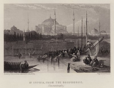 القديسة صوفيا ، من مضيق البوسفور ، القسطنطينية (لون الحجر الصخري) بواسطة ديفيد (بعد) روبرتس