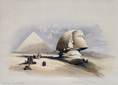 منظر لمقبرة الجيزة ، نقش من تصميم ديفيد روبرتس (1796-1864) بواسطة ديفيد (بعد) روبرتس