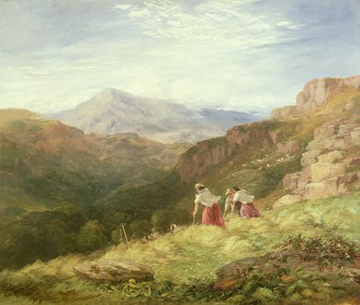 صناعة القش ، سنودون ، 1847 بواسطة ديفيد كوكس