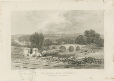 مدينة بينكريدج - السكك الحديدية وجسر الثور: نقش الفولاذ ، بدون تاريخ [سي 1839] بواسطة ديفيد كوكس