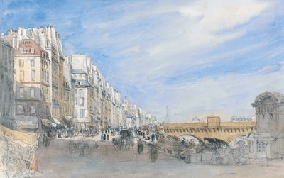 Pont Neuf من Quai de L&39;Ecole ، باريس (قلم رصاص و - ج على ورق) بواسطة ديفيد كوكس