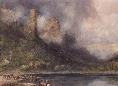المسافرون في Longstone on the Wye (ألوان مائية على ورق) بواسطة ديفيد كوكس