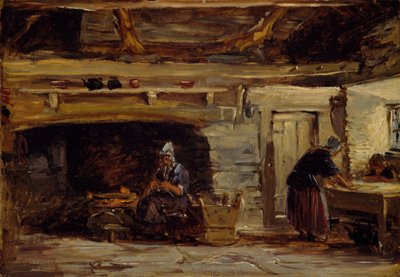 الكوخ الداخلي ، Trossavon بالقرب من Bettws-y-Coed ، 1844-1847. بواسطة ديفيد كوكس الأكبر