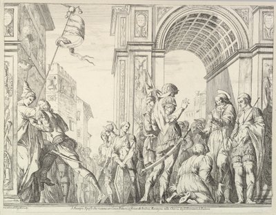 القديس جيمس يشفي أعمى ، من قصة القديسين جيمس وكريستوفر في Erem ... ، 1776. بواسطة ديفيد جيوفاني