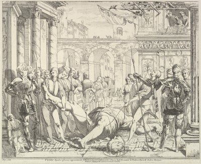 استشهاد القديس كريستوفر ، من قصة القديسين جيمس وكريستوفر في عام 1776. بواسطة ديفيد جيوفاني