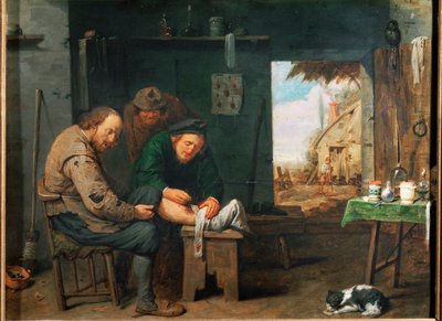 "الحلاق الجراح الحلاق" (زيت على الخشب) بواسطة ديفيد الثالث ريكيرت